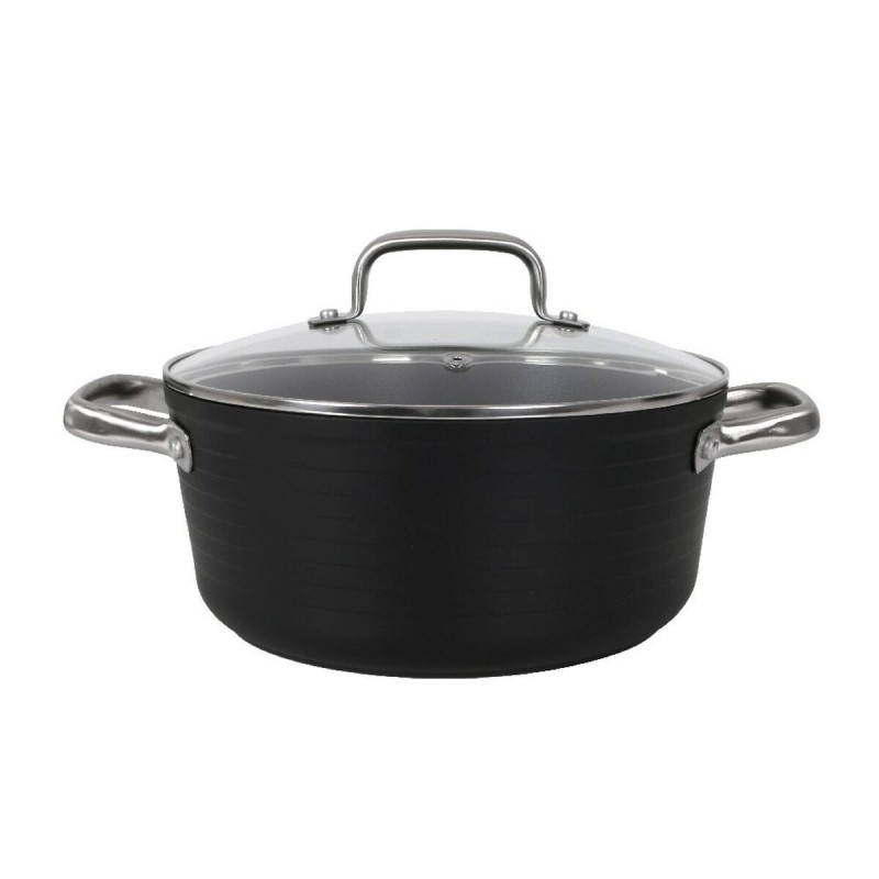 Casserole avec Couvercle en Verre Quttin Spiral Ø 24 cm Aluminium forgé