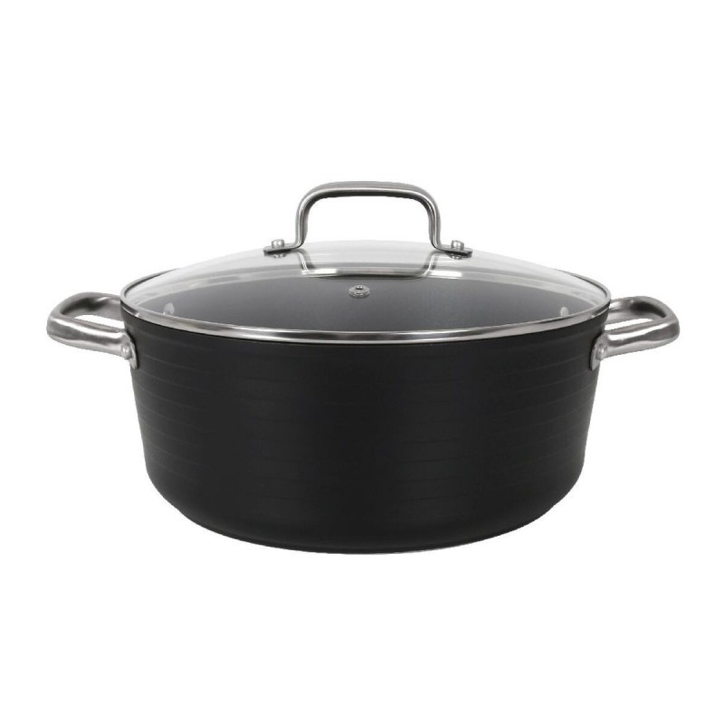 Casserole avec Couvercle en Verre Quttin Spiral Ø 28 cm Aluminium forgé