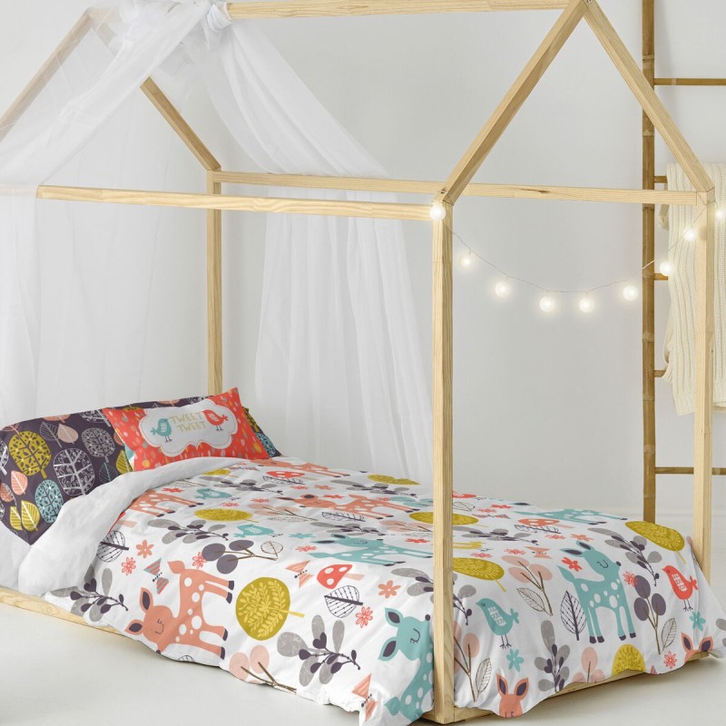 Parure de couette HappyFriday Moshi Moshi Woodland Multicouleur Lit 1 persone 2 Pièces