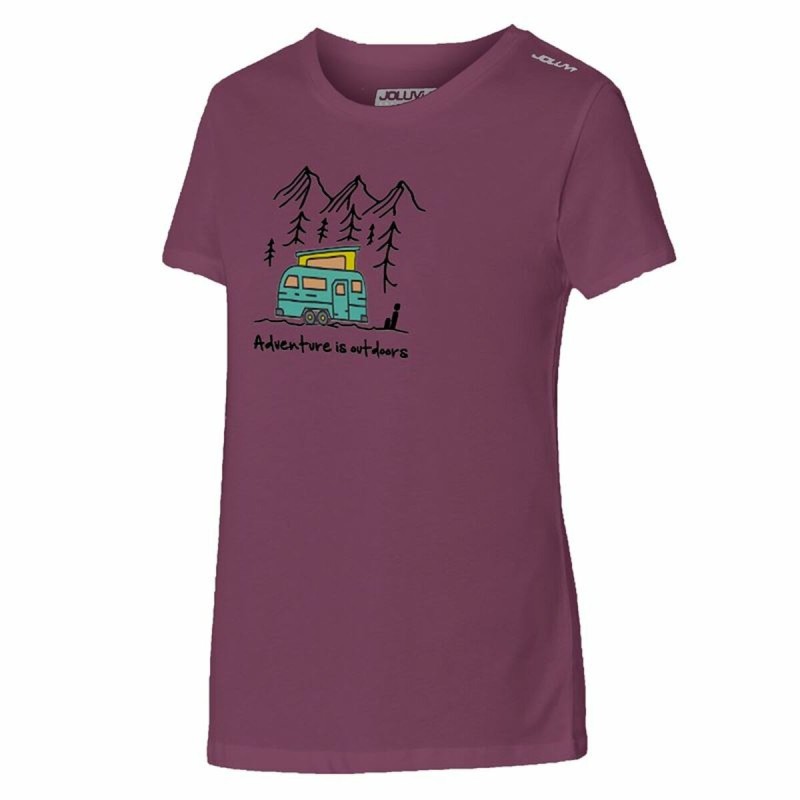 T-shirt à manches courtes femme Joluvi Adventure  Rouge carmin