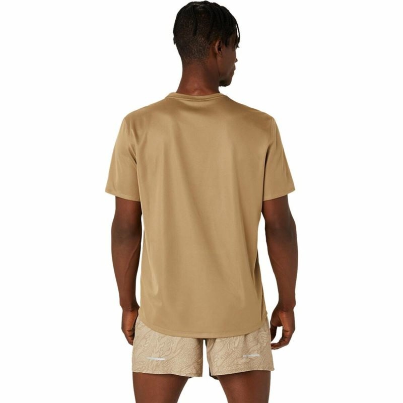 T-shirt à manches courtes homme Asics Fujitrail Logo Ss Top Marron Beige