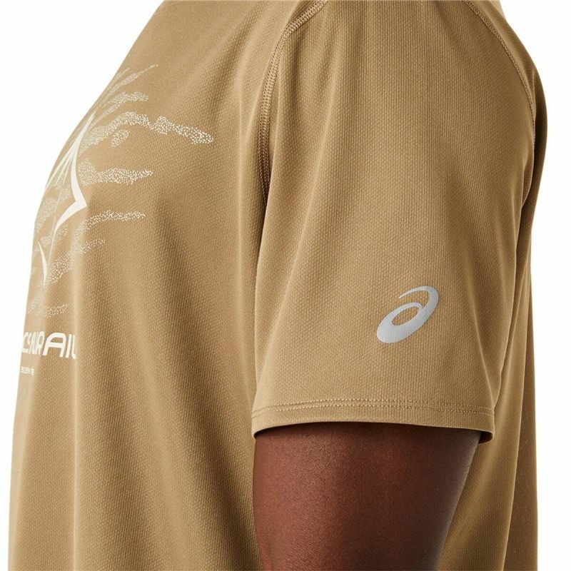 T-shirt à manches courtes homme Asics Fujitrail Logo Ss Top Marron Beige