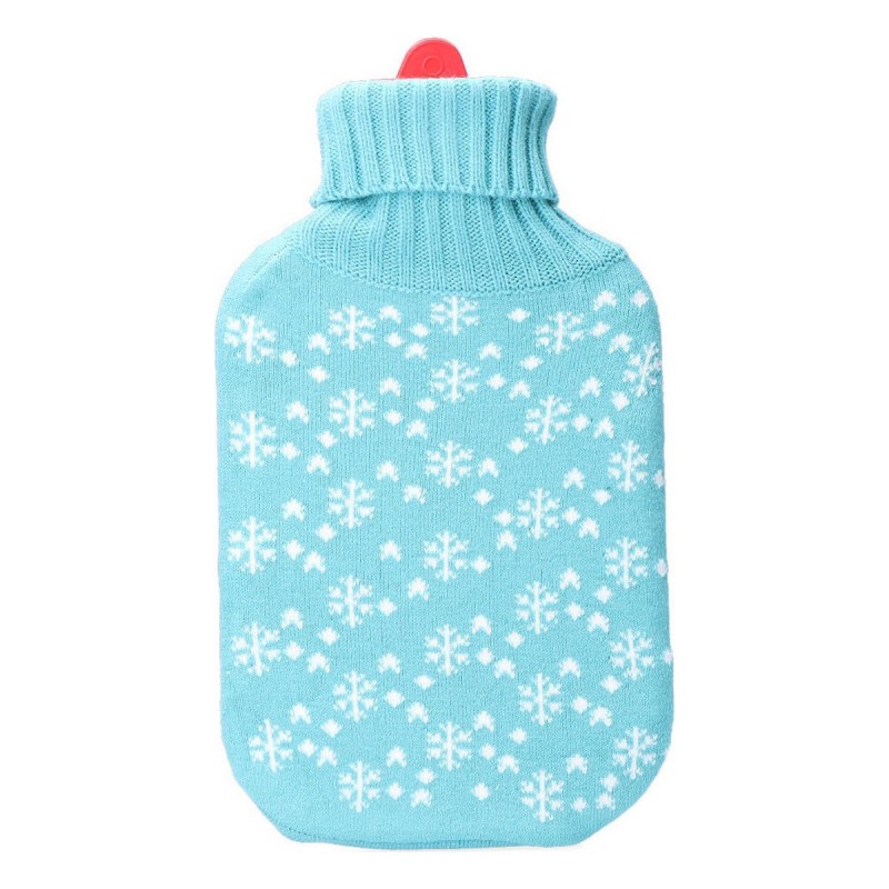 Bouillotte EDM 76771 Bleu Bleu/Blanc Flocons de neige Laine 2 L Plastique