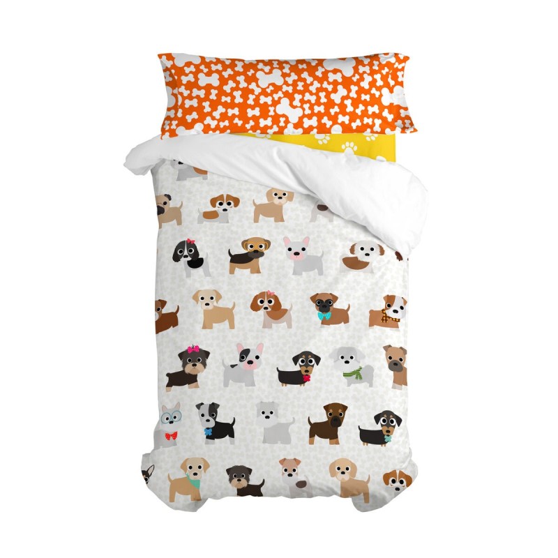 Parure de couette HappyFriday Multicouleur Lit 1 persone Chien 2 Pièces