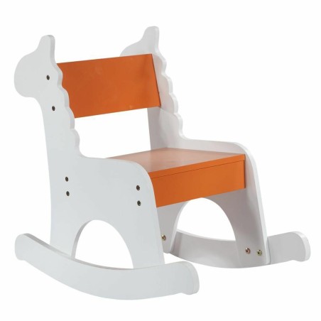 Chaise à bascule Alexandra House Living Blanc Orange Bois MDF 33 x 55 x 51