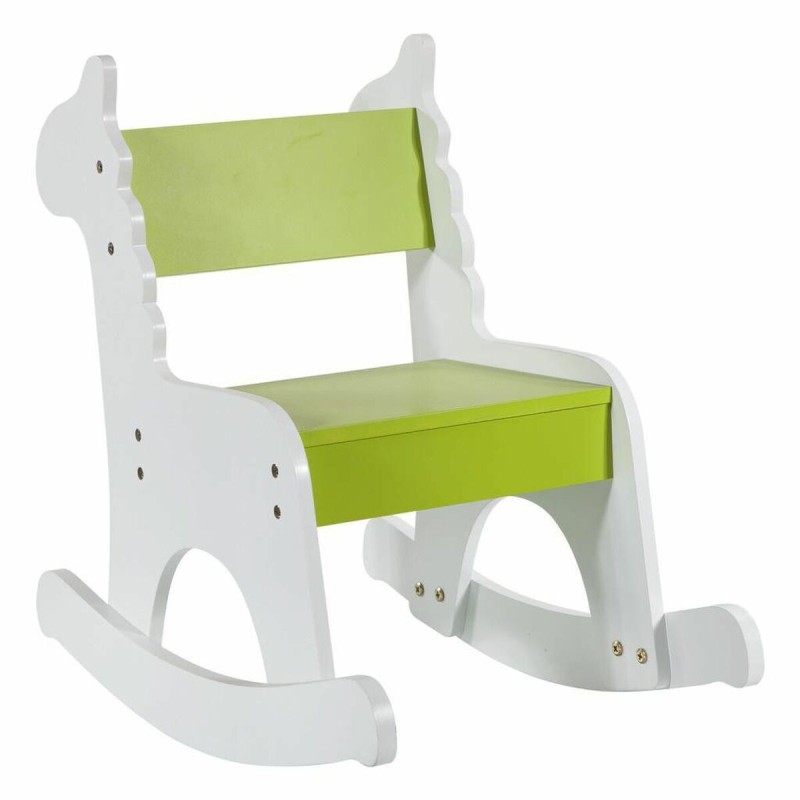 Chaise à bascule Alexandra House Living Blanc Vert Bois MDF 33 x 55 x 51