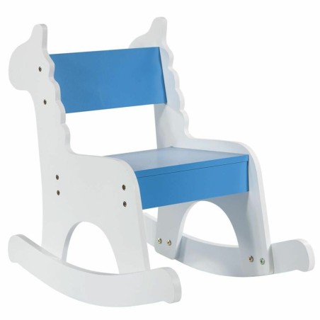 Chaise à bascule Alexandra House Living Bleu Blanc Bois MDF 33 x 55 x 51