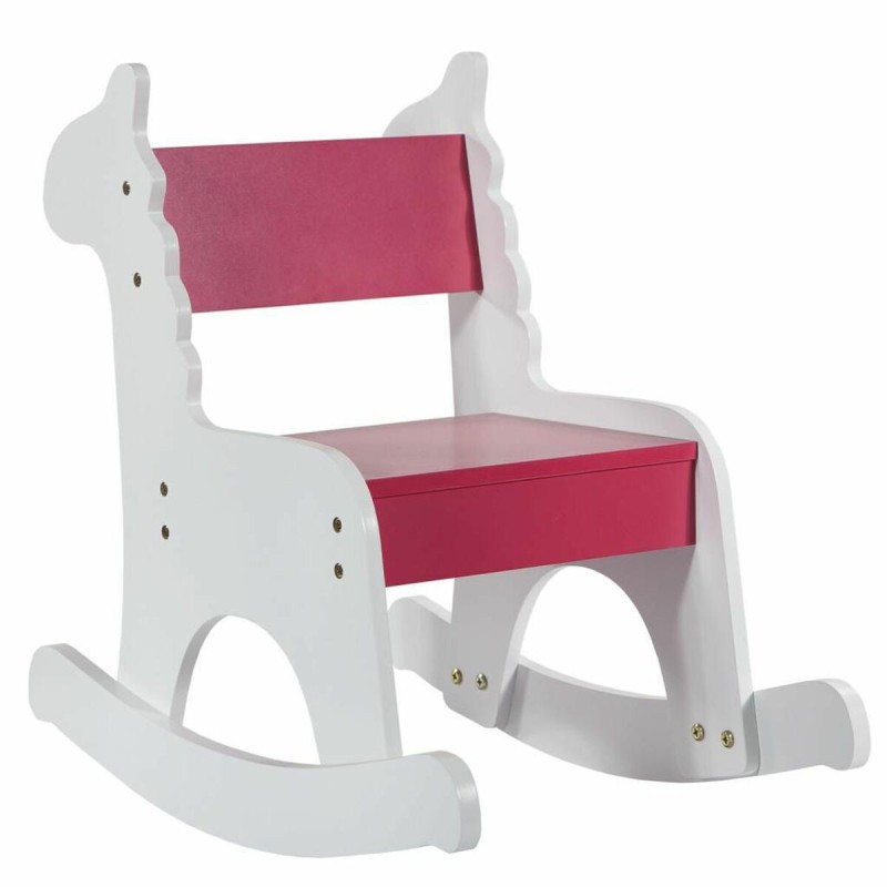 Chaise à bascule Alexandra House Living Blanc Rouge Bois MDF 33 x 55 x 51