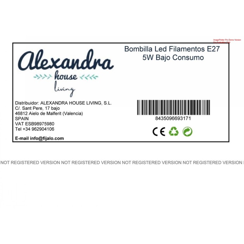 Bobine de filament Alexandra House Living 5 W E27 400 lm 6 x 14 x 6 cm LED (2200 K)