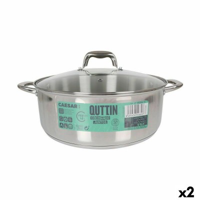 Casserole avec Couvercle en Verre Quttin Caesar Acier ø 32 x 12