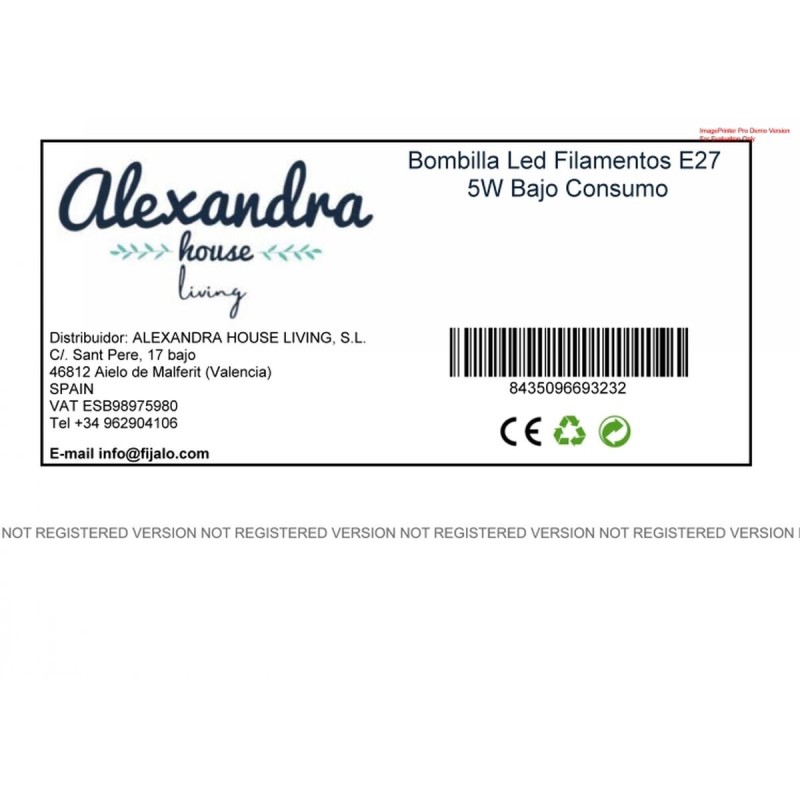 Bobine de filament Alexandra House Living 5 W E27 500 lm 6 x 14 x 6 cm LED (2700 K)