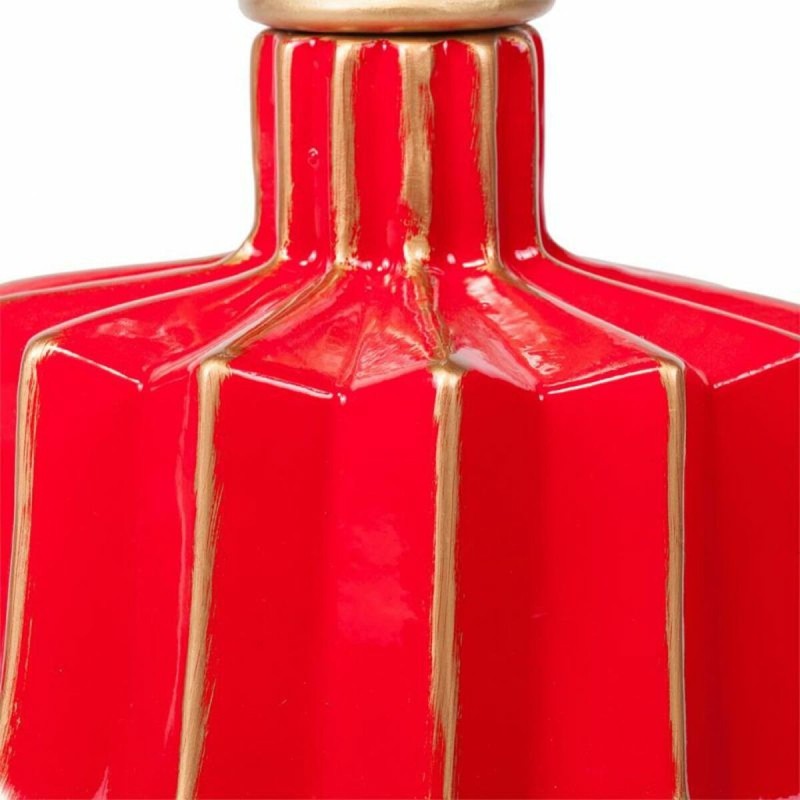 Vase Alexandra House Living Rouge Métal Céramique Verre 19 x 35 x 19 cm