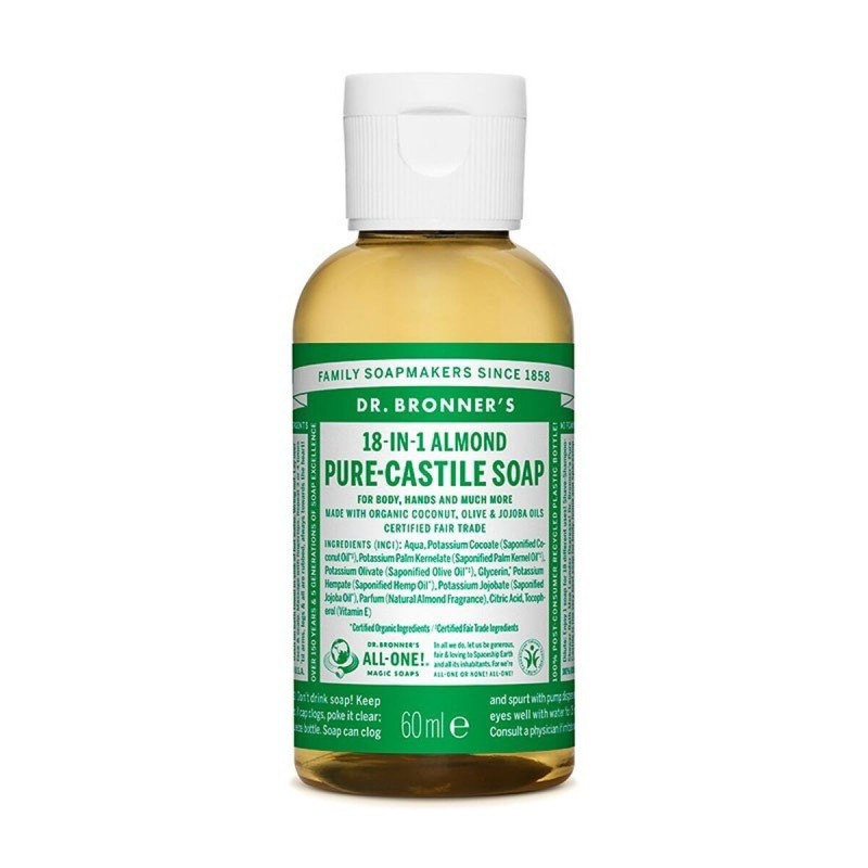 Savon liquide Dr Bronner's 60 ml Amandes