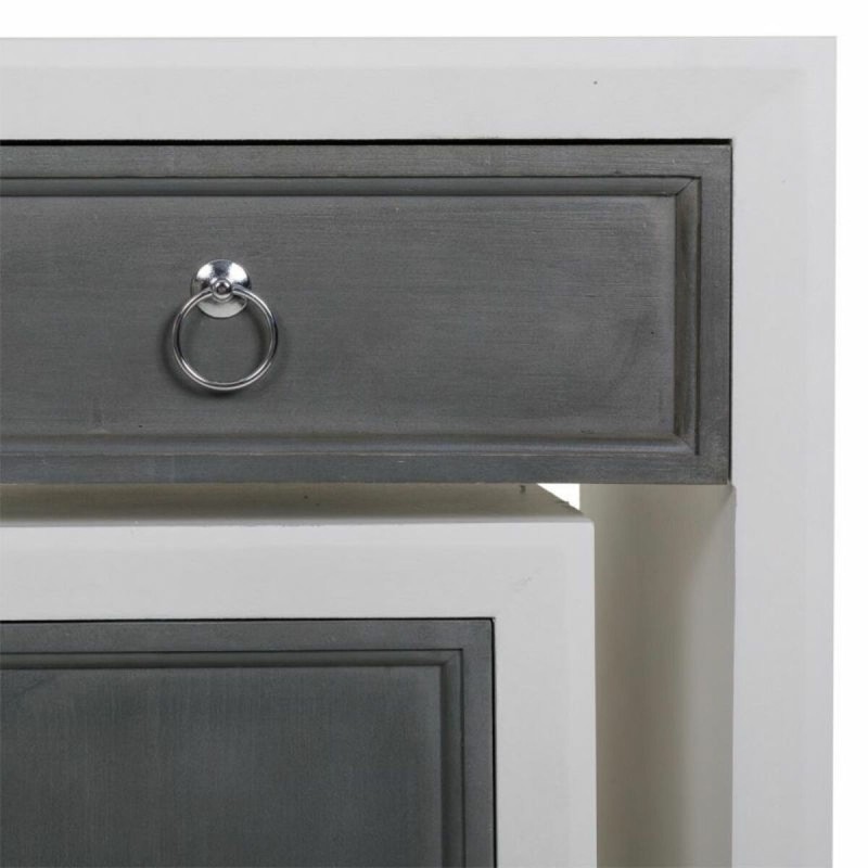 Meuble d'Entrée Alexandra House Living Blanc Gris Bois d'épicéa Bois MDF 40 x 76 x 90 cm 3 Pièces