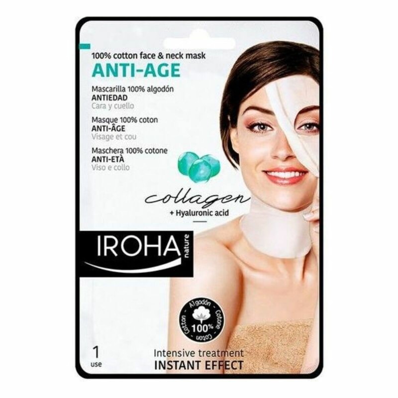 Masque revitalisant anti-âge Cotton Face & Neck Iroha Cotton Face Neck Mask (1 Unités)