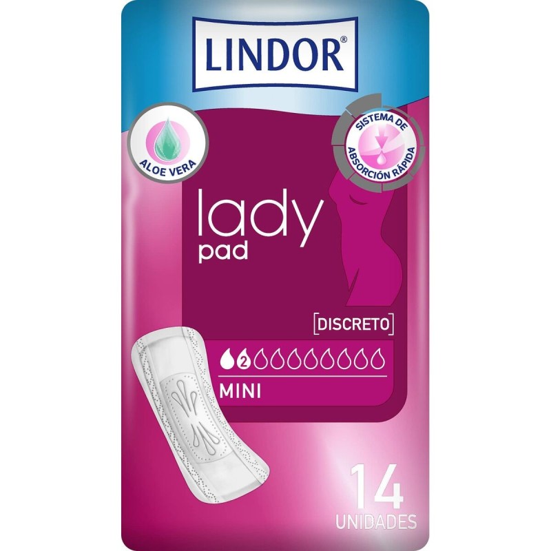 Compresses pour Incontinence Lindor Lady Pad Mini 14 Unités