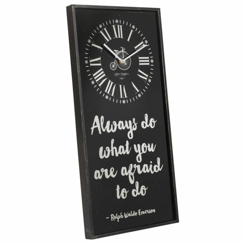 Horloge Murale Alexandra House Living Noir verre Fer Bois MDF 76 x 3 x 36 cm