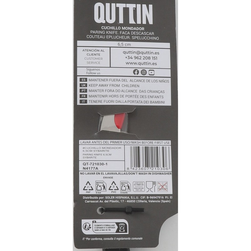 Eplucheur Quttin Sybarite Noir Argenté 6,5 cm (24 Unités)