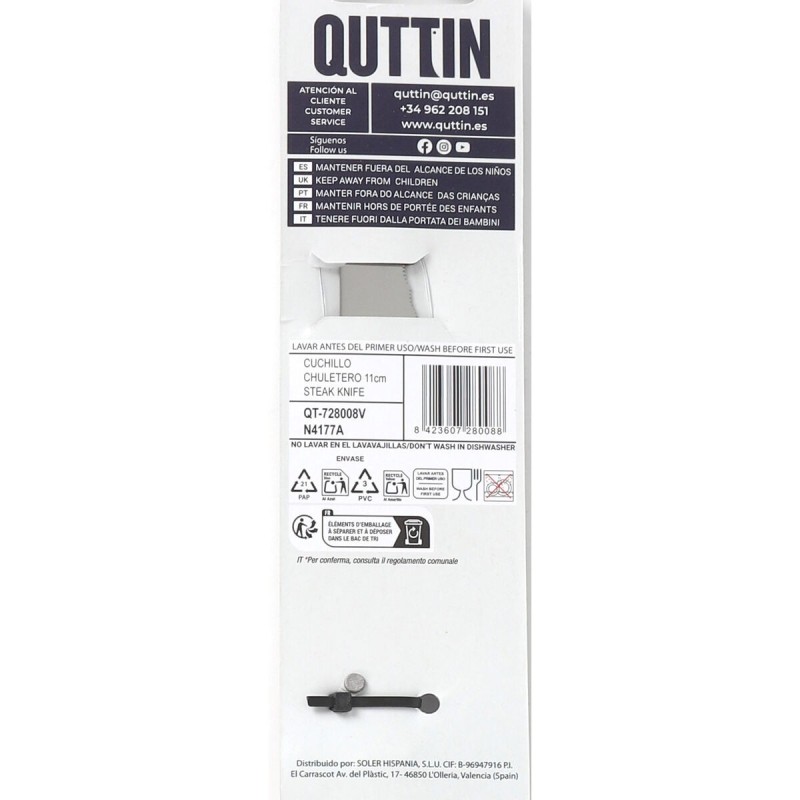 Couteau pour côtelettes Quttin Packwood Bois (36 Unités)