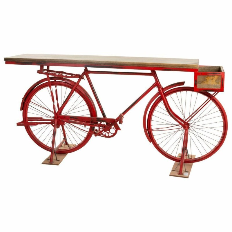 Meuble d'Entrée Alexandra House Living Bike Marron Rouge Fer Bois de manguier 50 x 90 x 198 cm