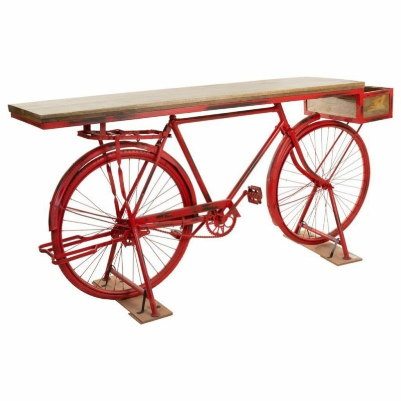 Meuble d'Entrée Alexandra House Living Bike Marron Rouge Fer Bois de manguier 50 x 90 x 198 cm