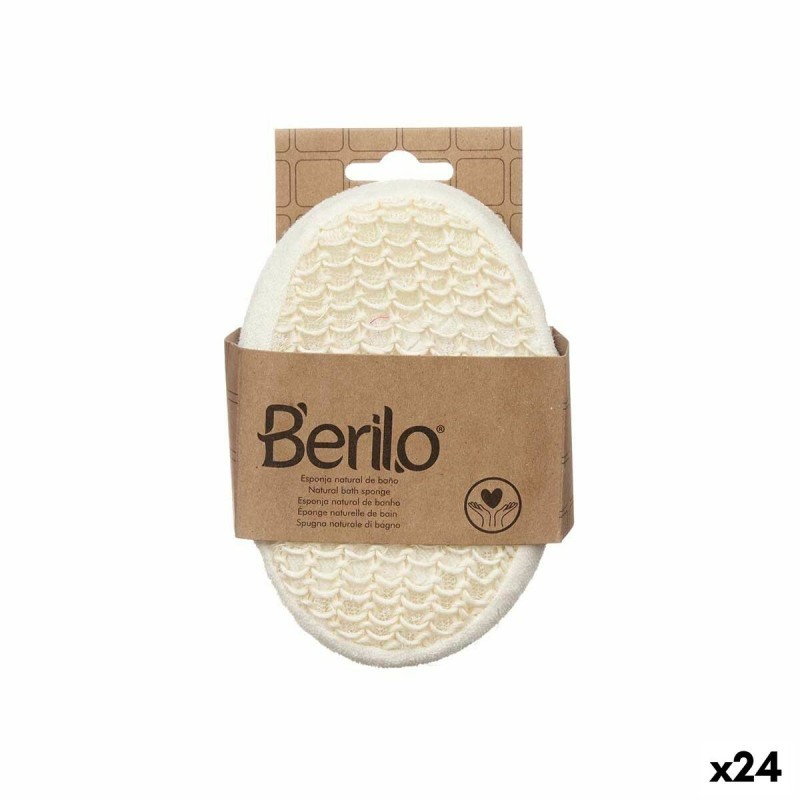 Éponge Corporelle Berilo B7083-8 Blanc Beige 11 x 15 x 5 cm (24 Unités)