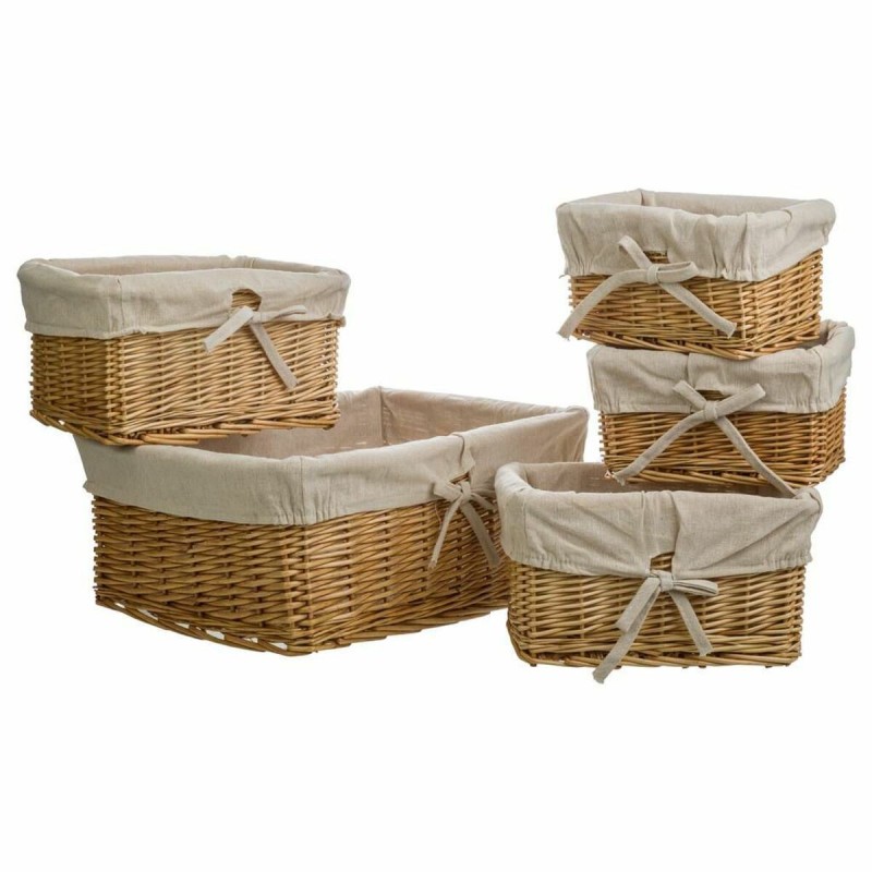 Lot de paniers Alexandra House Living Naturel osier Bois de saule 5 Pièces