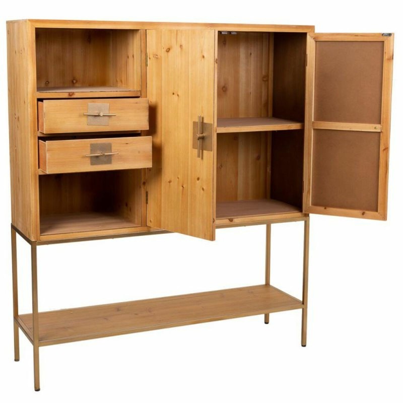 Buffet Alexandra House Living Doré Naturel Fer Bois d'épicéa 37 x 139 x 120 cm