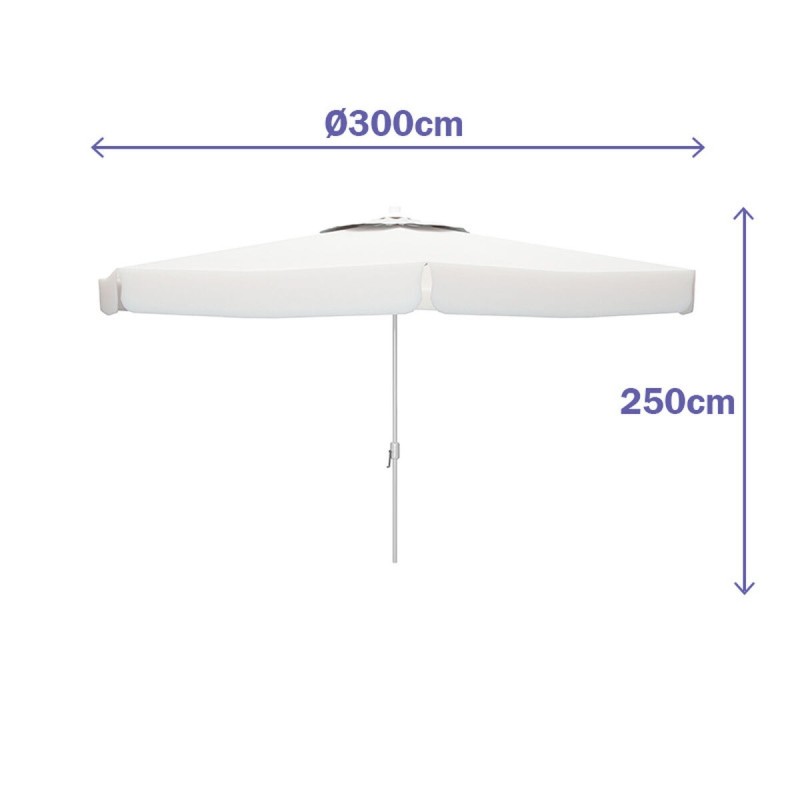 Parasol Marbueno Blanc Polyester Aluminium Ø 300 cm