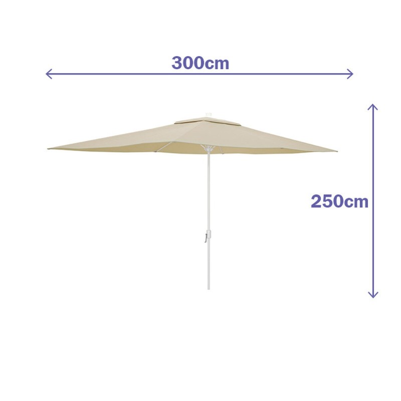 Marbueno Parasol Acier 6 Baleines D200x300 cm Polyester Beige Jardin, Piscine et Terrasse 10192