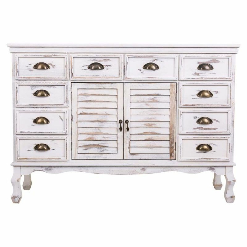 Buffet Alexandra House Living Blanc Bois de paulownia 33 x 78 x 113 cm