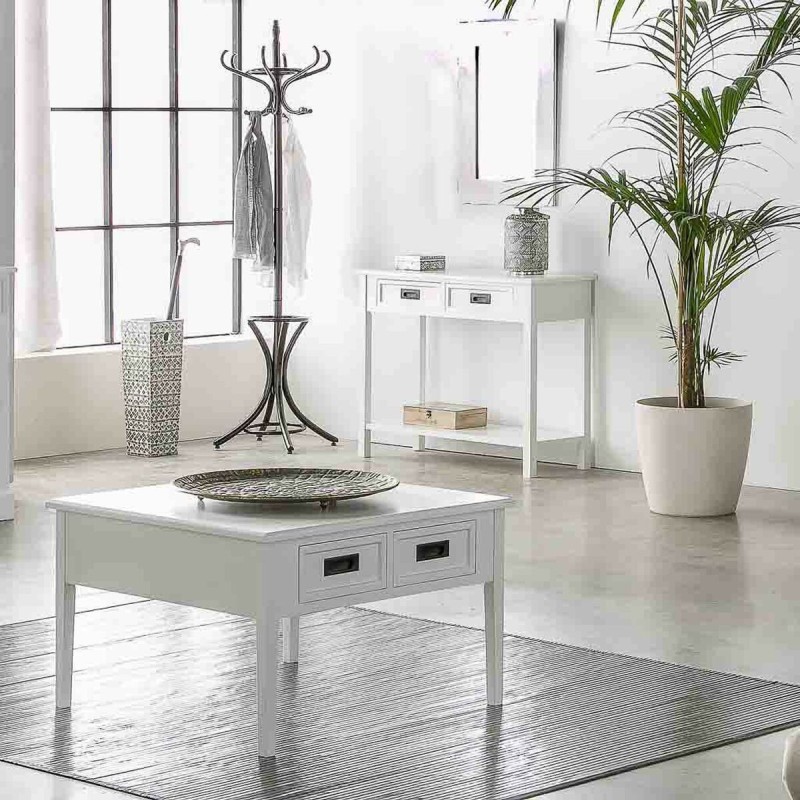 Table Basse Alexandra House Living Blanc Pin Bois MDF 80 x 50 x 80 cm