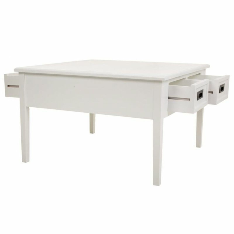 Table Basse Alexandra House Living Blanc Pin Bois MDF 80 x 50 x 80 cm