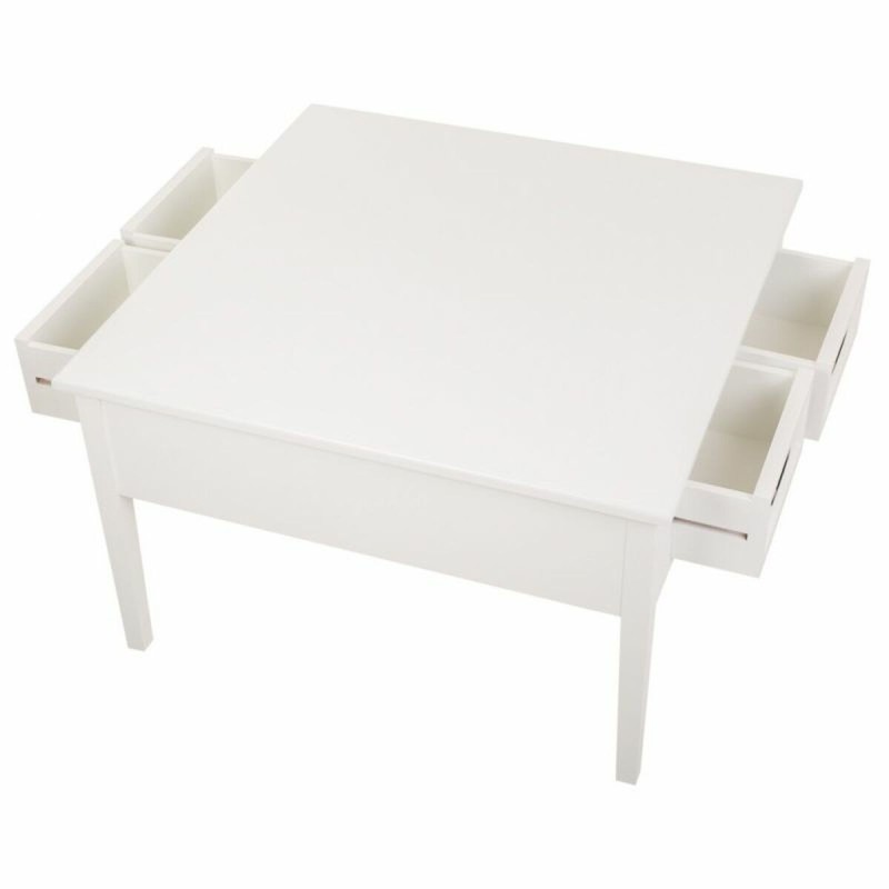 Table Basse Alexandra House Living Blanc Pin Bois MDF 80 x 50 x 80 cm