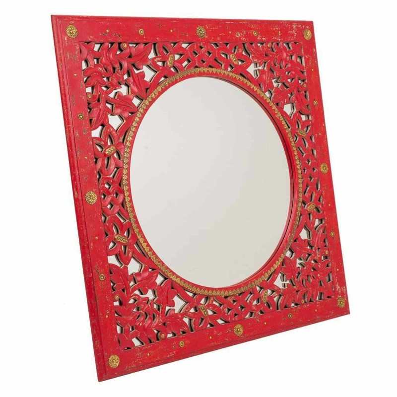 Miroir mural Alexandra House Living Rouge 1 x 84 x 84 cm Rectangulaire