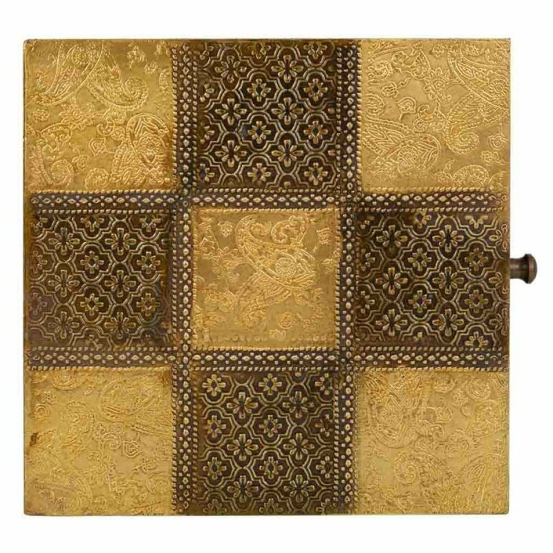 Boîte à bijoux Alexandra House Living Brun foncé Laiton Bois de manguier Bois MDF 20 x 7 x 20 cm