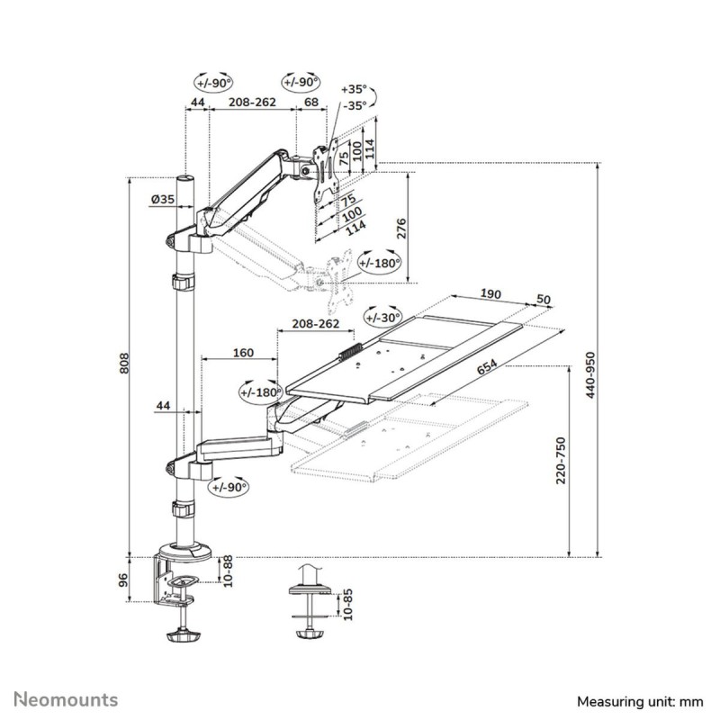 Support de table d'écran Neomounts DS90-325BL1