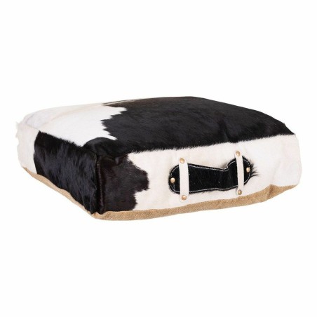 Coussin Alexandra House Living Blanc Noir Cuir 10 x 48 x 48 cm