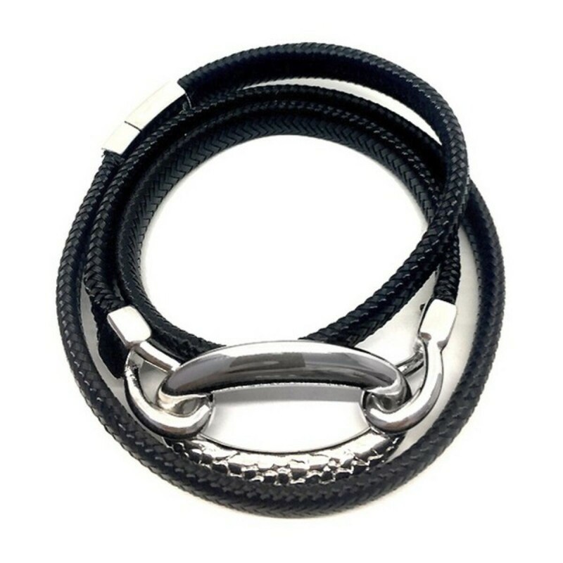 Bracelet Femme Panarea BR3GN Noir Argent Argenté (52 cm)