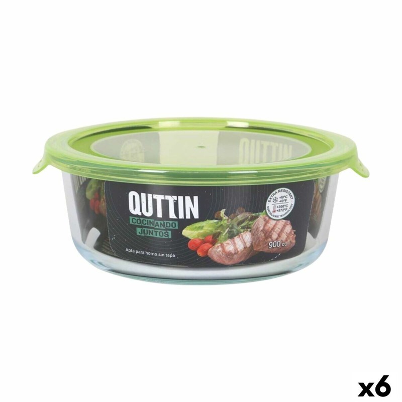 Boîte à lunch Quttin Vert 900 ml 19 x 18 x 7 cm (6 Unités)