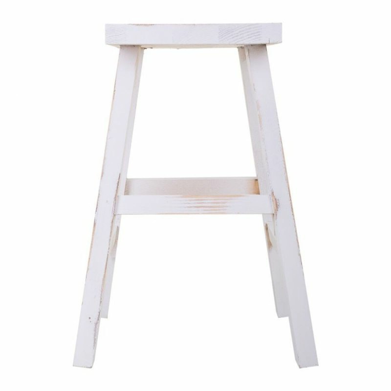 Tabouret Alexandra House Living Blanc Pin 25 x 50 x 35 cm