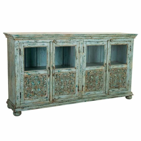 Buffet Alexandra House Living Bleu Bois de manguier 40 x 90 x 170 cm