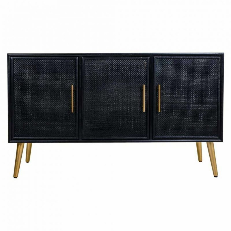 Buffet Alexandra House Living Noir Doré Bois MDF