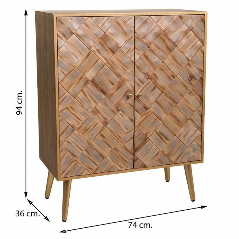 Meuble d'Entrée Alexandra House Living Marron Bois de paulownia 36 x 94 x 74 cm