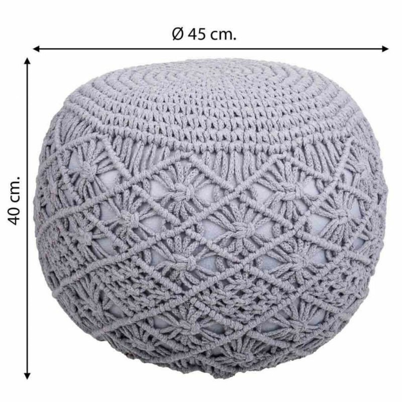 Pouf Alexandra House Living Gris clair polystyrène 45 x 40 x 45 cm