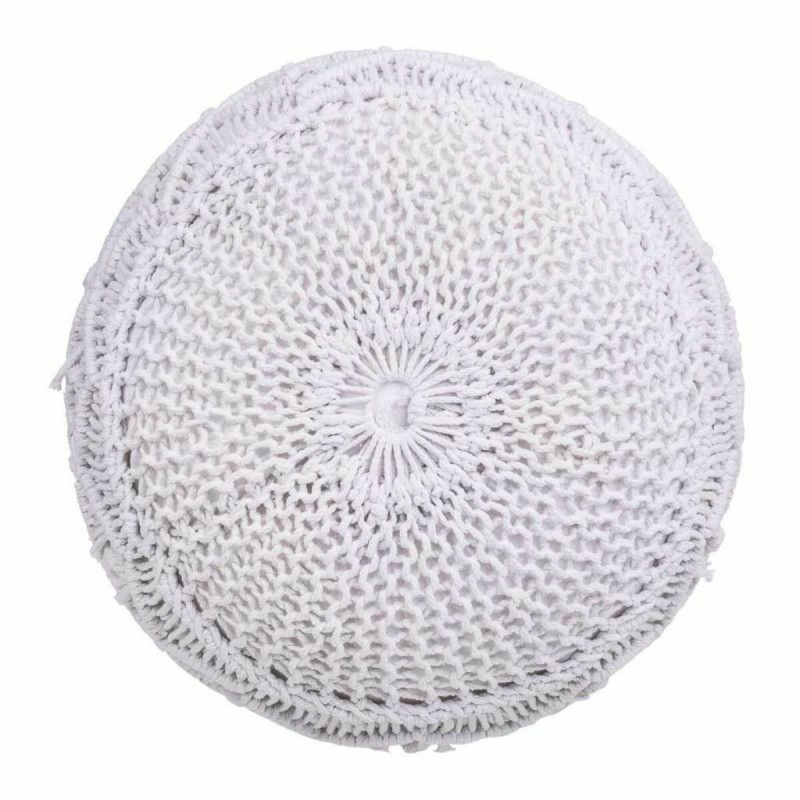 Pouf Alexandra House Living Blanc polystyrène 45 x 40 x 45 cm