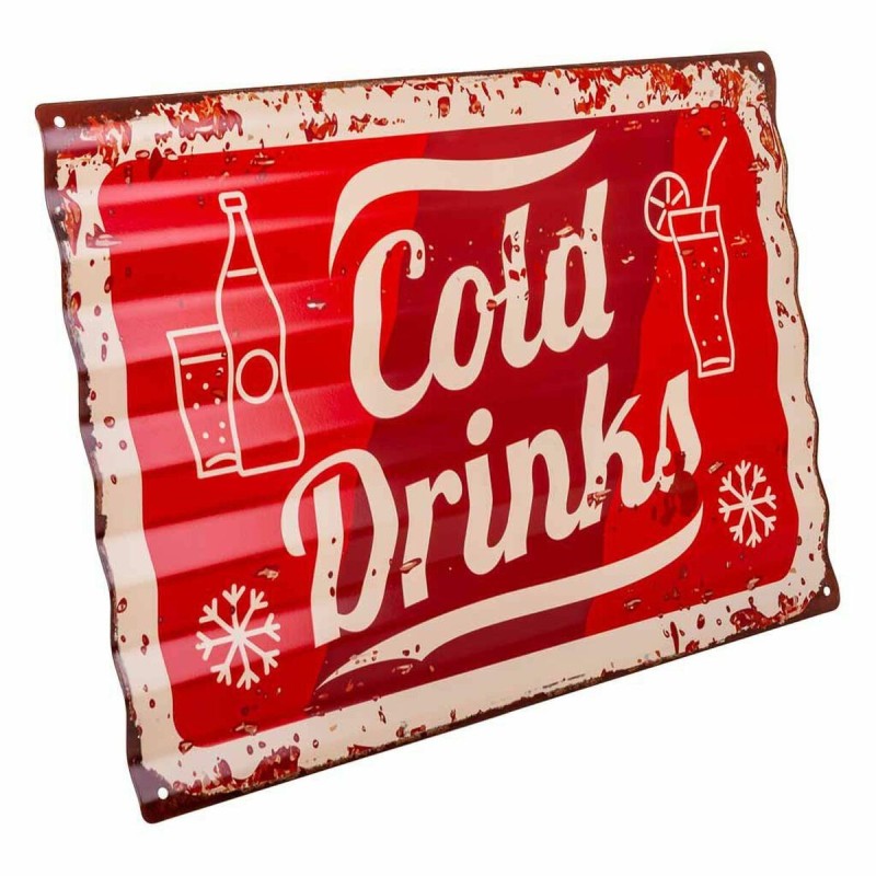 Plaque Murale Alexandra House Living Cold Drink Fer 59 x 1 x 40 cm