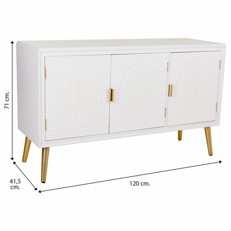 Buffet Alexandra House Living Blanc Doré Bois MDF 41 x 71 x 120 cm