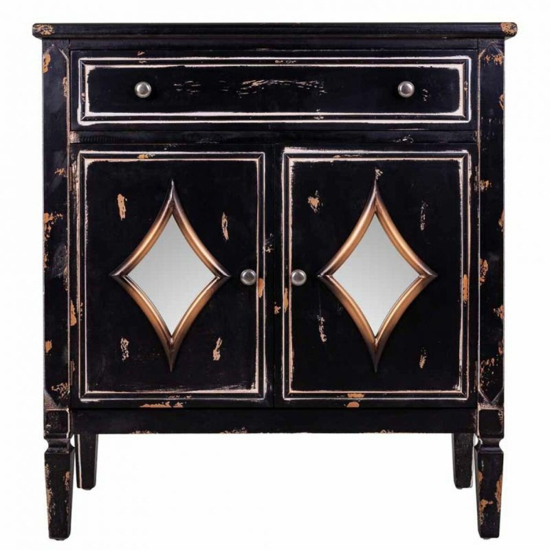 Console Alexandra House Living Noir Métal verre Bois d'épicéa Bois MDF 36 x 88 x 80 cm