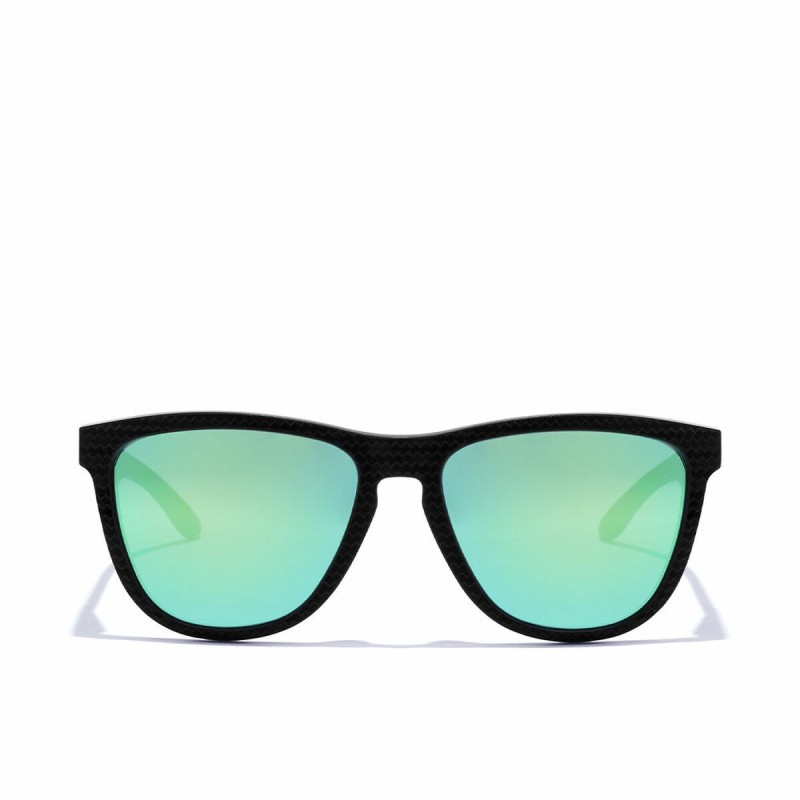 Lunettes de soleil polarisées Hawkers One Raw Carbon Fiber Noir Vert émeraude (Ø 55